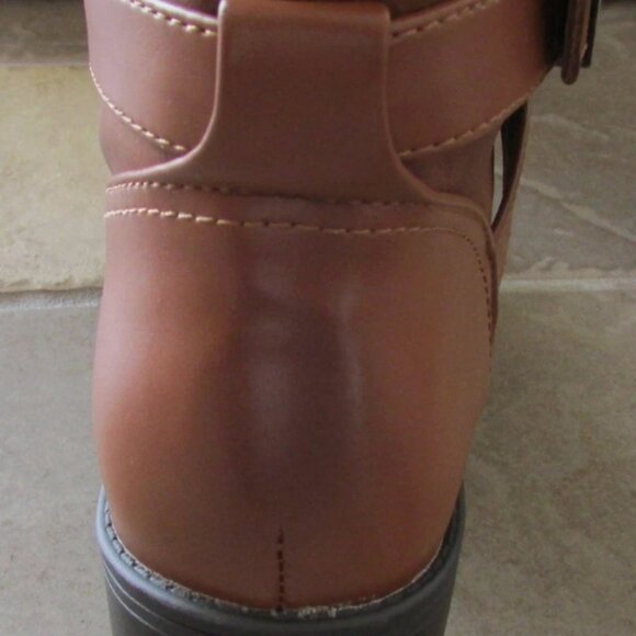 NEW SAM EDELMAN CIRCUS COGNAC TALL BOOTS WOMENS  ZIP SIDE - Picture 8 of 11